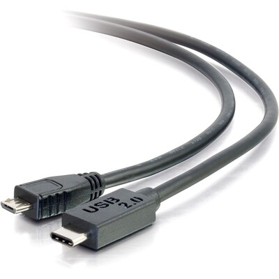C2G 6ft USB 2.0 USB-C to USB-Micro B Cable, Black