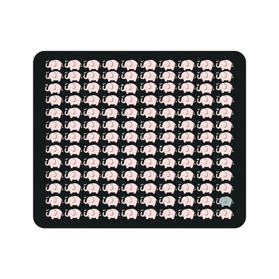 OTM Prints Series Black Mousepad; Elly Elephant Pink