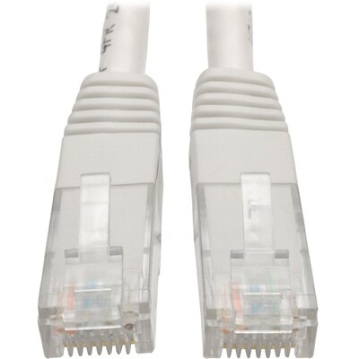 Tripp Lite 10ft Cat6 Gigabit Molded Patch Cable RJ45 M/M 550MHz 24AWG White (N200-010-WH)
