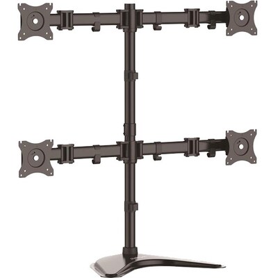 StarTech Quad Monitor Stand, Steel, for VESA Mount Monitors, Adjustable, Up to 27, Black (ARMBARQUAD)