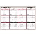 2018 AT-A-GLANCE® Vertical/Horizontal Erasable Quarterly Wall Planner, Reversible, 12 Month, January Start, 36 x 24 (A123-18)
