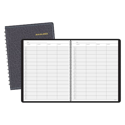 AT-A-GLANCE Four-Person Group 8.5 x 10.875 Daily Appointment Book, Black (803100518)