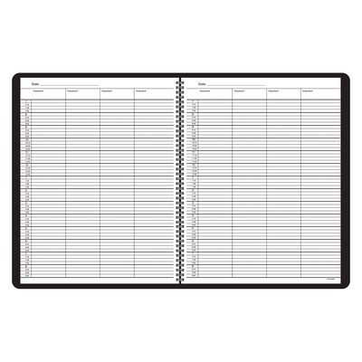 AT-A-GLANCE Four-Person Group 8.5" x 10.875" Daily Appointment Book, Black (803100518)