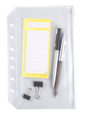 Day-Timer® Vinyl Zip Pouch, Loose-Leaf, Desk Size, 5-1/2 x 8-1/2 (D87219B)