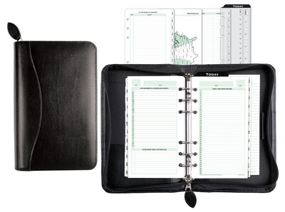 Day-Timer® Bonded Leather Planner Cover, Undated, 6 Ring, Portable Size, 3-3/4 x 6-3/4 (D41746)