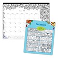 2018 Blueline® 22 x 17 Monthly DoodlePlan™ Coloring Desk Pad Calendar, Botanica, (C2917311)