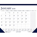 2018 House of Doolittle 18.5 x 13 Desk Pad Calendar Two Color with Notes, Blue/Gray (1646)
