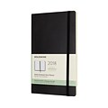 2018 Moleskine 12 Month Weekly Notebook, 5 x 8, Large Black Soft Cover (854030)