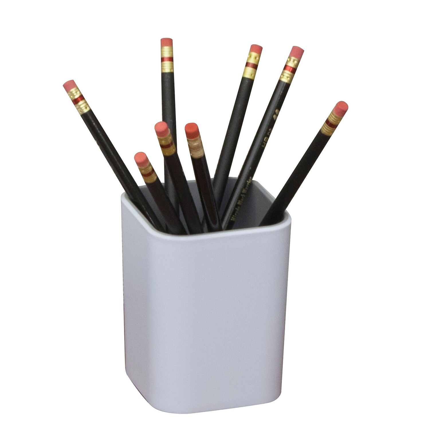 Fusion Pencil Cup Holder, White/Gray (37524)