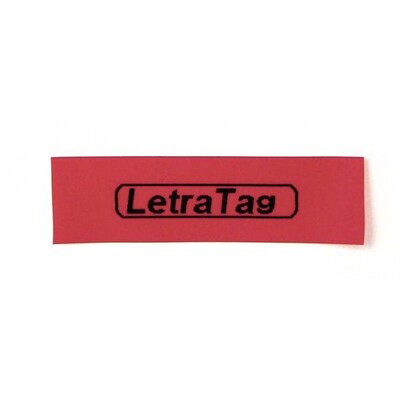 Dymo® Letra Tag Plastic Tape; 1/2"W x 13'L, Black on Red, 1 Roll