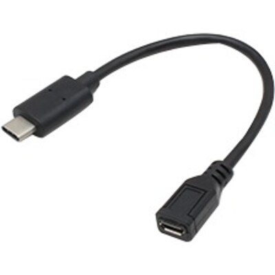 AddOn 17cm (7in) USB 3.1 Type (C) Male to Micro-USB 2.0 Female Black Adapter Cable