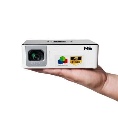 AAXA M6 Home Theater (MP-600-01) DLP Projector, White/Black