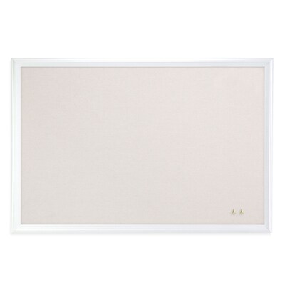 Photo 1 of U Brands Cork Linen Bulletin Board, White Decor Frame, 30" x 20" (2074U00-01)