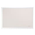 U Brands Self-Healing Cork Linen Bulletin Board, White Decor Frame, 30 x 20 (2074U00-01)