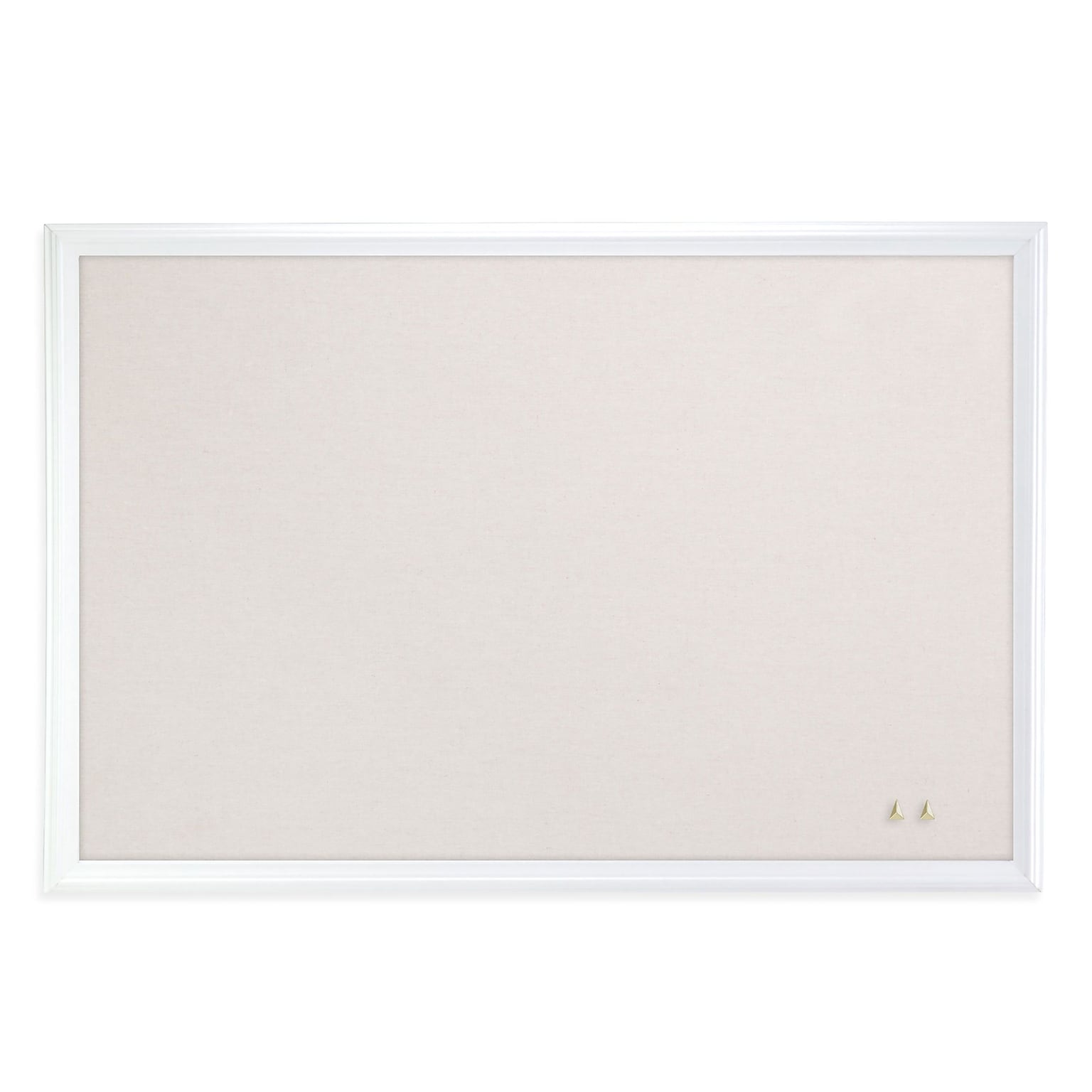 U Brands Self-Healing Cork Linen Bulletin Board, White Decor Frame, 30 x 20 (2074U00-01)