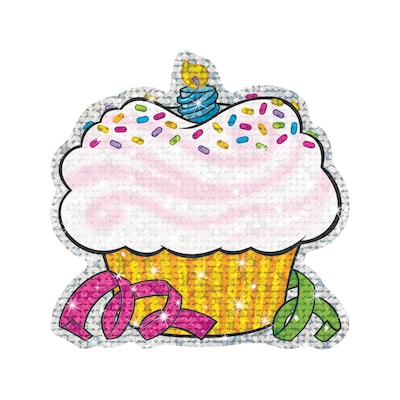 Trend Enterprises® 5 1/2 Sparkle Classic Accents, Birthday Cupcakes, 24/Pack