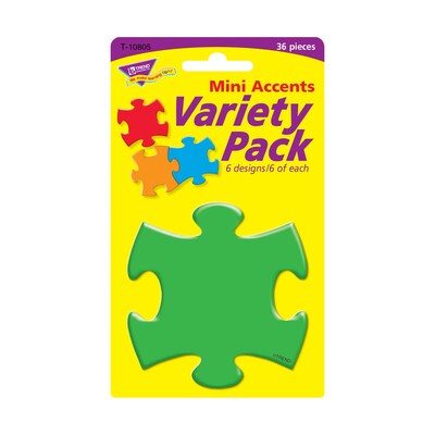 Trend Enterprises Mini Accents, Puzzle Pieces, 36/Pack, 6 Pk/Bundle (T10805)