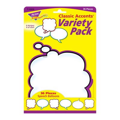 Trend Enterprises® Pre Kindergarten - 9th Grades Classic Accents, Speech Balloons, 36/PK, 3 PK/BD