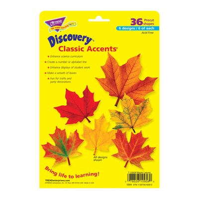 Trend Enterprises 5.5";6" Maple Leaves Classic Accents Variety Pack, 36 Pack (T-10958)