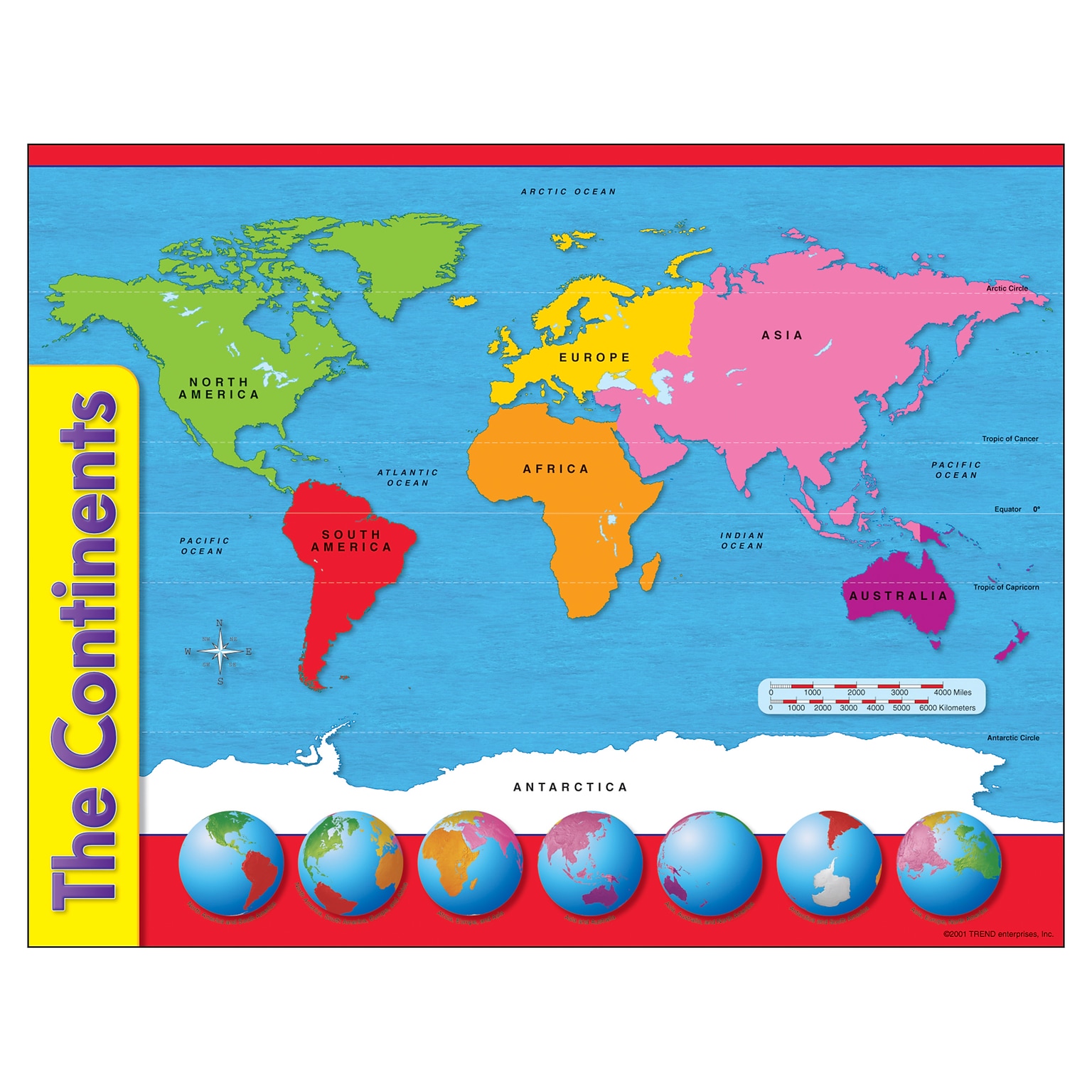 Trend EnterprisesThe Continents Learning Chart, 17W x 22H (T-38098)