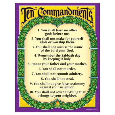 Ten Commandments Learning Chart