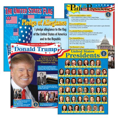 Trend Enterprises® U.S. Presidents Learning Chart Combo Pack, Social Studies, 6/Pack