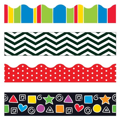 Trend Enterprises® Toddler - 12th Grade Trimmer & Bolder Border Variety Pack, Stripes & Shapes