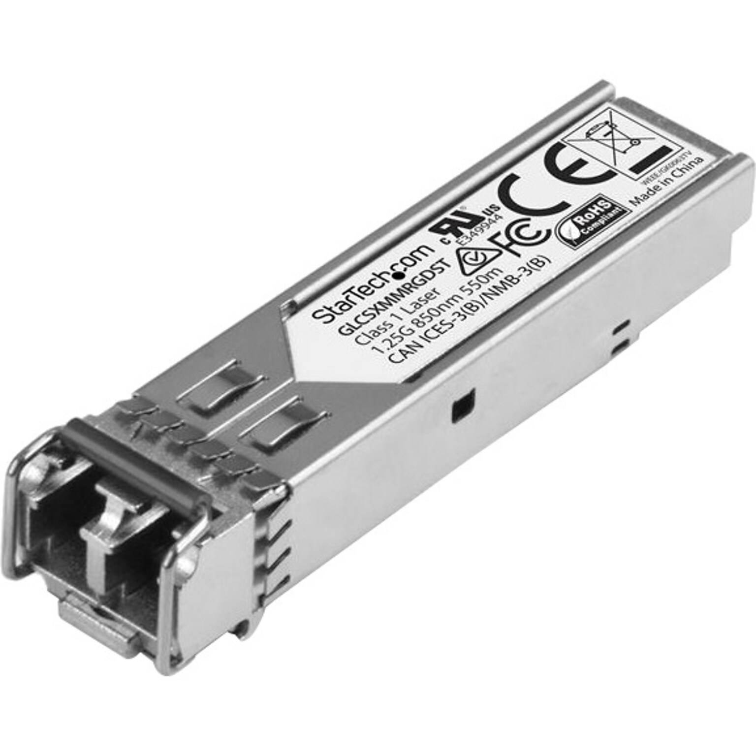 StarTech® Cisco GLC-SX-MM-RGD Compatible SFP, Gigabit Fiber 1000Base-SX SFP Transceiver Module, MM LC, 550 m (1804 ft), 850nm