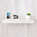 Way Basics 23.6W x 2H Floating Wall Shelf made from zBoard Eco Reycled Paperboard, White
