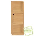 Way Basics 37.8H 3 Cubby Connect Cube System Modern Modular Eco Storage Bookcase, Natural Wood Grain (C-3CUBE-NL)