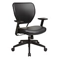 Office Star SPACE Seating Vinyl Managers Office Chair, Adjustable Arms, Black (5500V)