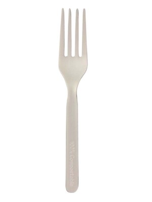 BioGreenChoice Plastic Fork, Medium-Weight, White, 1000/Carton (BGC-201)