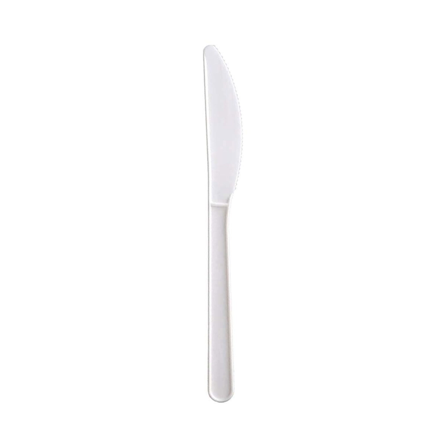 BioGreenChoice Plastic Knife, Medium-Weight, White, 1000/Carton (BGC-202)