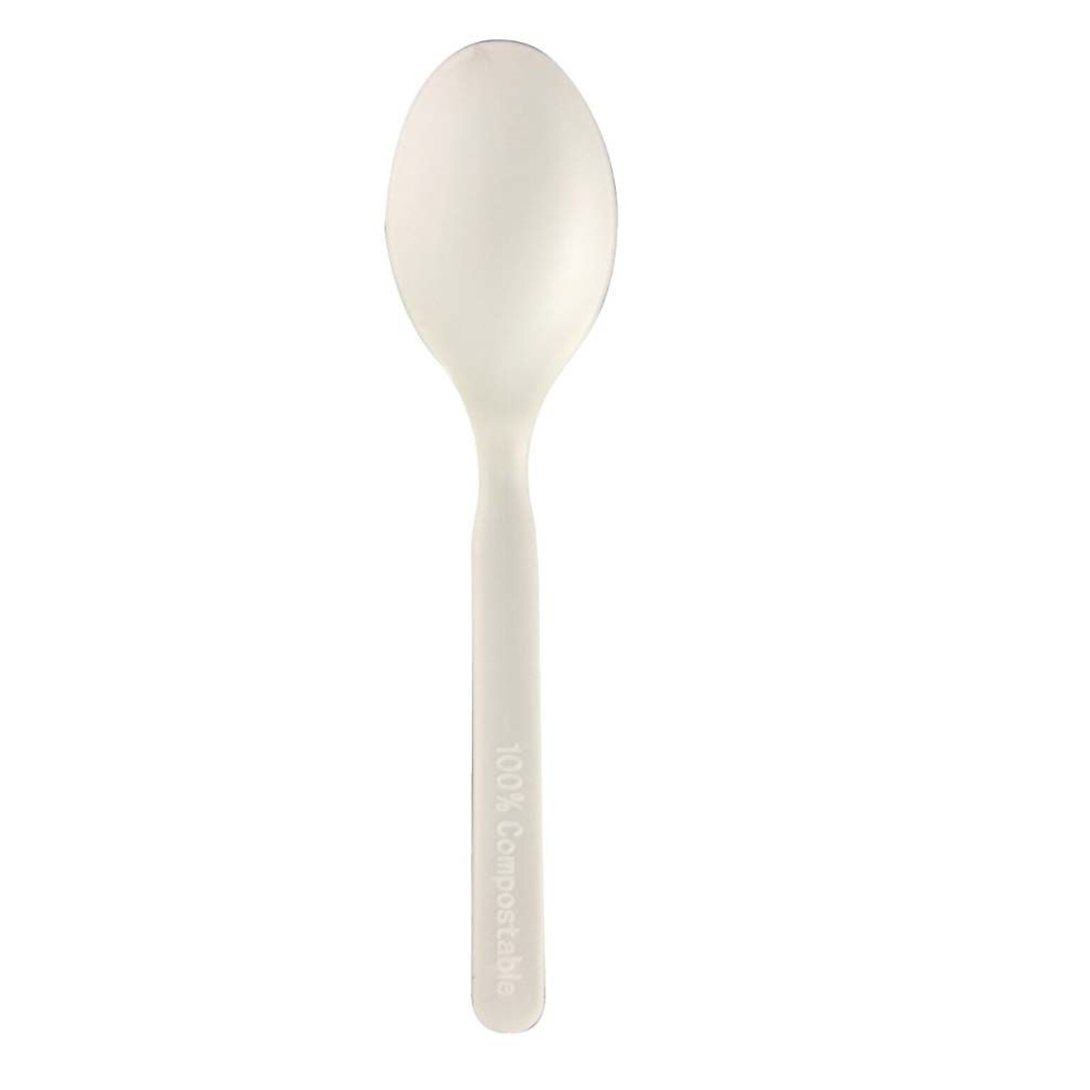 BioGreenChoice Plastic Teaspoon, Medium-Weight, White, 1000/Carton (BGC-2032)