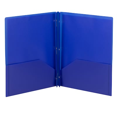 Smead Poly Two-Pocket Fastener Folders, Letter, Dark Blue, 25/Bx (87726)