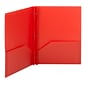 Smead Poly Two-Pocket Fastener Folders, Letter, Red, 25/Bx (87727)