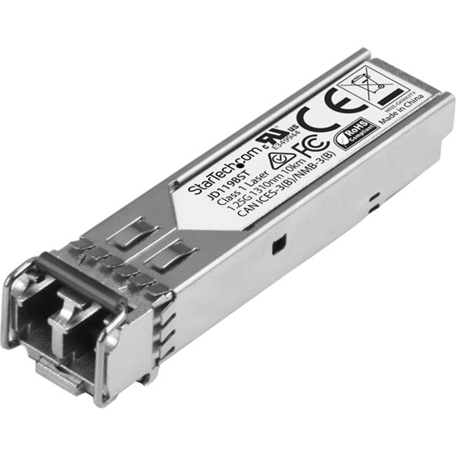 StarTech® HP JD119B Compatible SFP, Gigabit Fiber 1000Base-LX SFP Transceiver Module, SM LC, 10 km (6.2 mi), 1310 nm