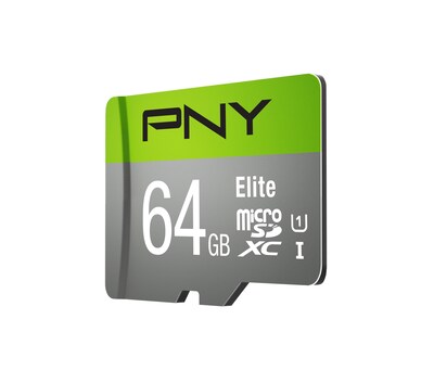 PNY Elite P-SDU64U185EL-G microSDXC P-SDU64U185EL-GE 64GB Elite Class 10 U1 MicroSD Flash Card