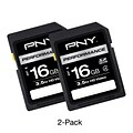 PNY Performance P-SDHC16G4X2-GE SDHC Class 4 16GB SD Memory Card, 2/Pack