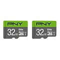 PNY Elite P-SDU32X2U185EL 32GB Class 10 U1 MicroSD Flash Card 2 Pack