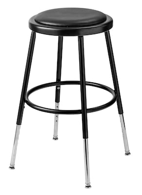 NPS Adjustable Height Vinyl Padded Stool; Black/Black