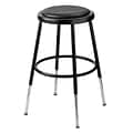 NPS Adjustable Height Vinyl Padded Stool; Black/Black