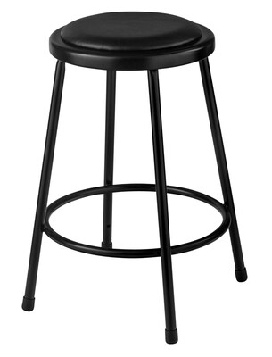 NPS 24 Vinyl Padded Stool, Black/Black