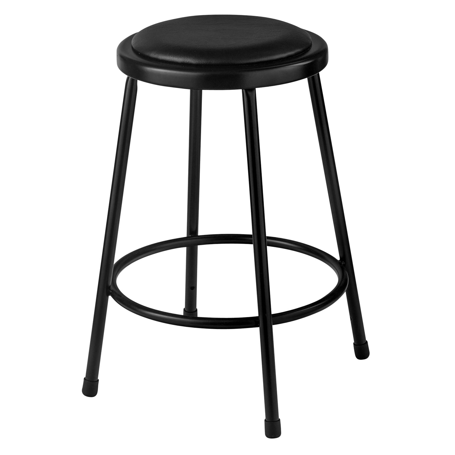 NPS 24 Vinyl Padded Stool, Black/Black