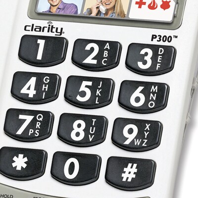Clarity P300 Amplified Corded Photo Phone, White (CLAP300)