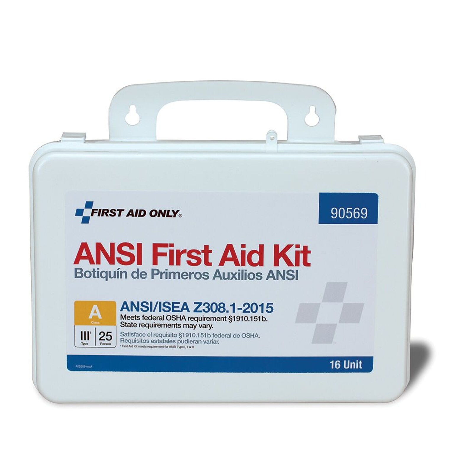 First Aid Only® ANSI A Compliant Kit, 16 Units, Plastic (90569)