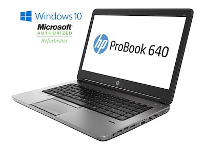 HP ProBook 640 G1, 14 Refurbished Laptop, Intel i5 2.6GHz Processor, 16GB Memory, 240GB SSD, Win 10 Pro