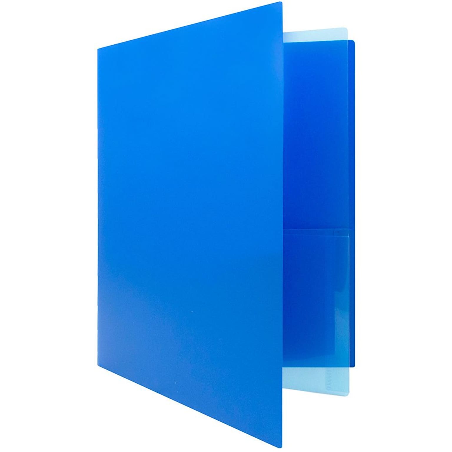 JAM Paper® Heavy Duty Plastic Multi-Pocket Folders, 4 Pocket Organizer, Blue, 2/Pack (389MP4bu)