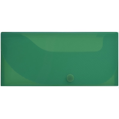 JAM Paper Plastic Pencil Case, Snap Button Pencil Case Box, Dark Green (166532741)