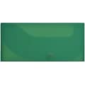 JAM Paper Plastic Pencil Case, Snap Button Pencil Case Box, Dark Green (166532741)